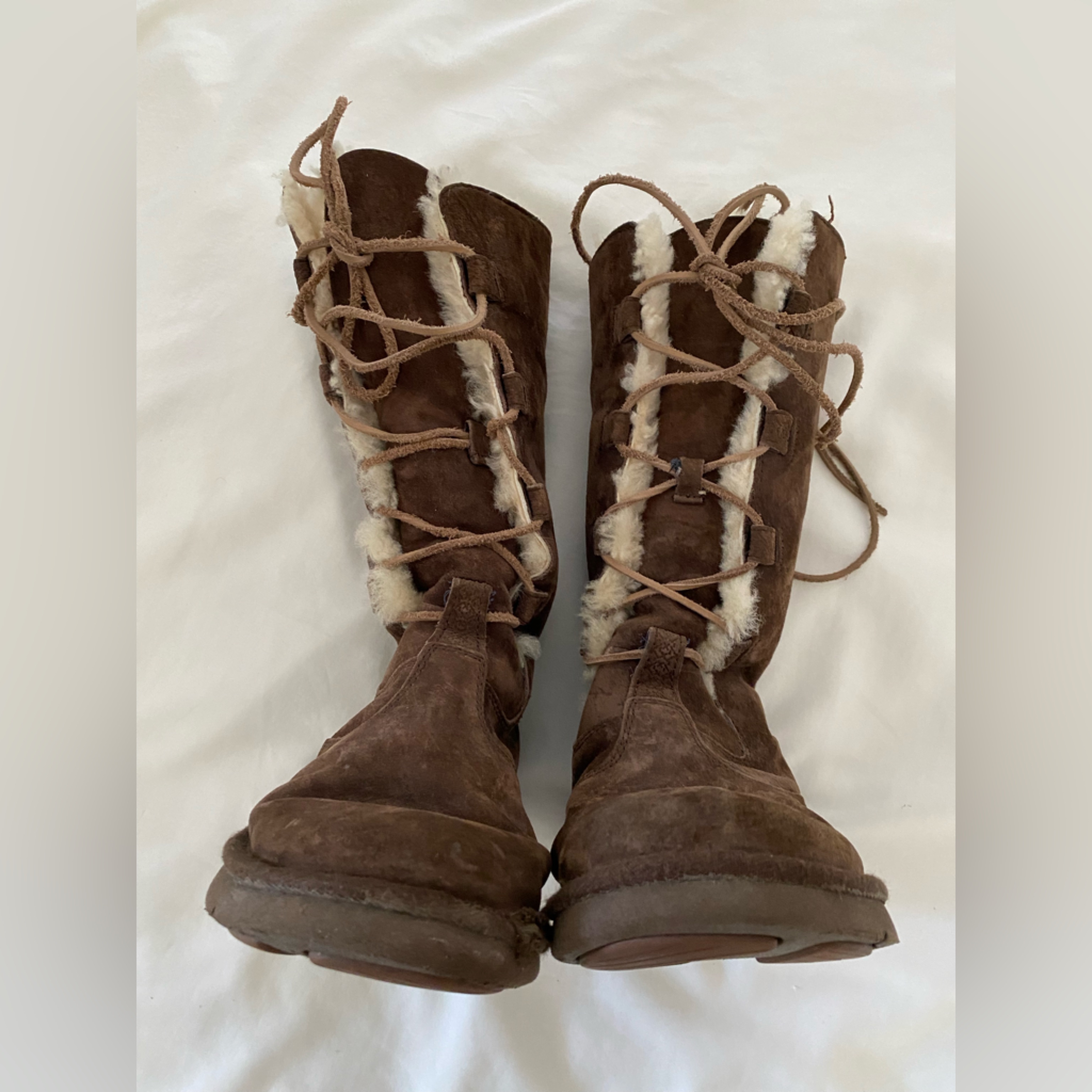 Ugg Tall Lace Up Brown Boots